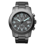 Marc Jacobs Larry Chronograph Black Dial Gunmetal Grey Steel Strap Watch for Men - MBM5031