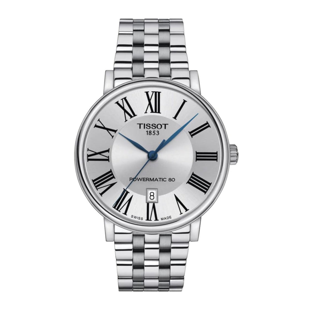Tissot T Classic Carson Premium Powermatic 80 Silver Dial Silver Steel Strap Watch For Men - T122.407.11.033.00