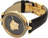 Versace Palazzo Empire Black Dial Black Leather Strap Watch for Women - VCO020017