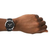 Fossil FS5904 Neutra Minimalist Moonphase Men’s Watch – Black Dial with Black Leather Strap