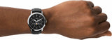 Fossil FS5904 Neutra Minimalist Moonphase Men’s Watch – Black Dial with Black Leather Strap