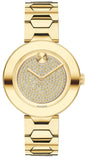 Movado 3600492 Bold Crystal Quartz Women's Watch – Gold Dial & Gold Steel Strap