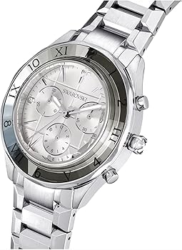 Swarovski Dextera Chronograph Silver Dial Silver Steel Strap Watch for Women - 5641297