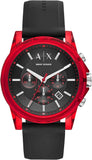 Armani Exchange Outerbanks AX1338 Men's Chronograph Watch – Black Dial with Black Silicone Strap