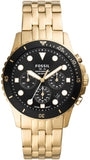 Fossil FS5836 FB-01 Chronograph Men’s Watch – Black Dial with Gold Steel Strap