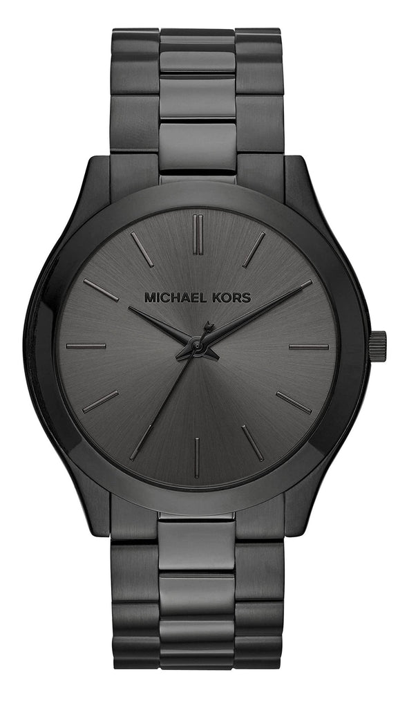 🎁 Michael Kors MK8507 Slim Runway Quartz Men's Watch – Black Dial & Black Steel Bracelet (100% off)