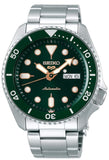 Seiko 5 Sports SRPD63K1 Automatic Analog Men's Watch – Green Dial & Silver Stainless Steel Bracelet