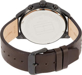 Tommy Hilfiger Chase Quartz Black Dial Brown Leather Strap Watch for Men - 1791577