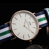 Daniel Wellington Classic Nottingham White Dial Two Tone NATO Strap Watch For Men - 0108DW