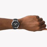 Fossil FS5904 Neutra Minimalist Moonphase Men’s Watch – Black Dial with Black Leather Strap