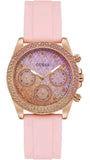 Guess GW0032L4 Sparkling Chronograph Crystals Women’s Watch – Pink Dial & Pink Silicone Strap