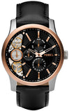 Fossil ME1099 Twist Multi-Function Chronograph Men’s Watch – Black Dial with Black Leather Strap