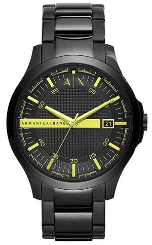 Armani Exchange Hampton Black Dial Black Steel Strap Watch For Men - AX2407