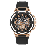 Guess Matrix Multifunction Black Dial Black Rubber Strap Watch For Men - GW0423G5