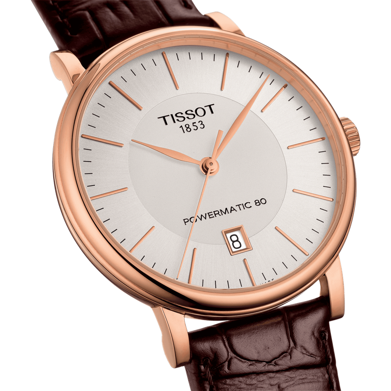 Tissot T Classic Carson Premium White Dial Brown Leather Strap Watch for Women - T122.207.36.031.00