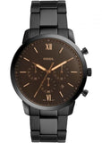 Fossil FS5525 Neutra Chronograph Men’s Watch – Black Dial & Black Steel Strap