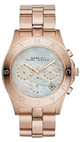 Marc Jacobs MBM8637 Blade Chronograph Women's Watch – Mother of Pearl White Dial & Rose Gold Steel Strap