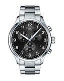 Tissot T Classic Chrono XL Black Dial Silver Steel Strap Watch For Men - T116.617.11.057.01