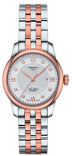 Tissot Le Locle Lady Automatic Diamonds Silver Dial Two Tone Steel Strap Watch For Women - T006.207.22.036.00