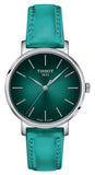 Tissot T143.210.17.091.00 Everytime Lady Quartz Women's Watch – Green Dial & Green Leather Strap