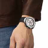 Tissot T141.417.17.011.00 T-Race Chronograph Men’s Watch – White Dial & Black Rubber Strap