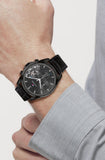 Tommy Hilfiger Baker Chronograph Black Dial Black Leather Strap Watch For Men  - 1710452