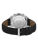 Hugo Boss Skymaster Black Dial Black Leather Strap Watch for Men - 1513782