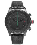Gucci G Timeless Chronograph Black Dial Black Leather Strap Watch For Men - YA126244