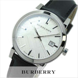 Burberry The City White Dial Black Leather Strap Watch for Men - BU9008