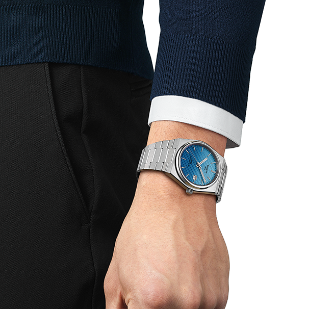 Tissot T137.407.11.351.01 PRX Powermatic 80 Men's Watch – Gradient Blue Dial & Silver Steel Strap