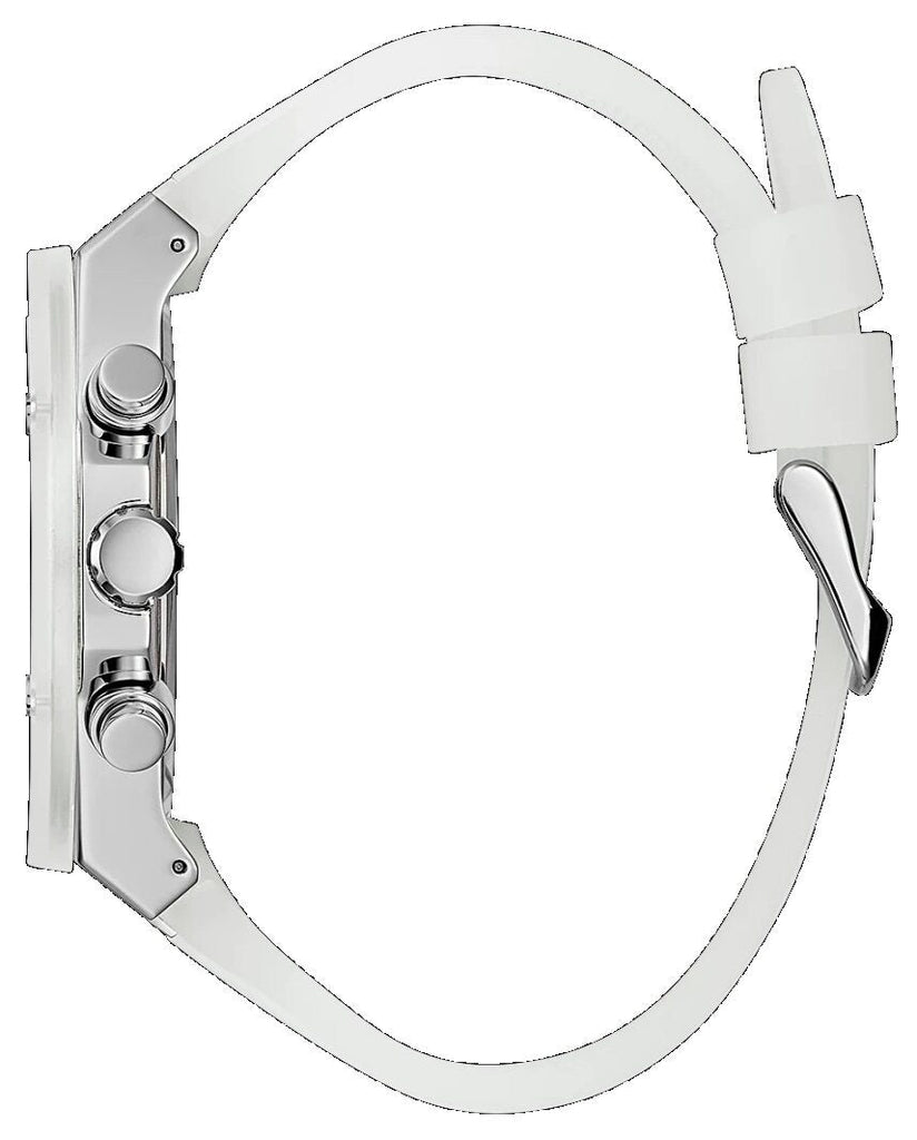 Guess Poseidon Chronograph Rainbow Dial White Silicone Strap Watch For Men - GW0425G4