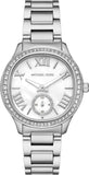 Michael Kors MK4807 Sage Three-Hand Quartz Women's Watch – White Dial & Silver Steel Strap
