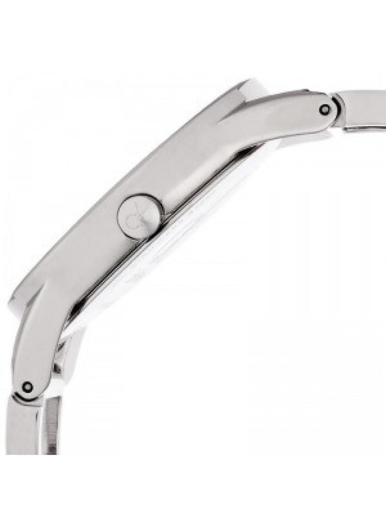 Calvin Klein Stately White Dial Silver Steel Strap Watch for Women - K3G23126