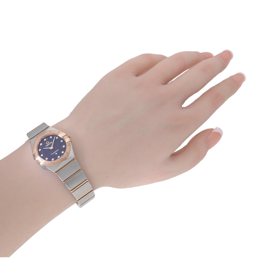 Omega Constellation Quartz Diamonds Blue Dial Two Tone Steel Strap Watch for Women - 131.20.25.60.53.002