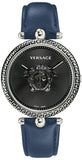Versace VCO080017 Palazzo Empire Quartz Women's Watch – Black Dial & Blue Leather Strap