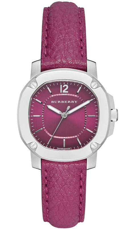 Burberry The Britain Pink Dial Pink Leather Strap Watch for Women - BBY1715