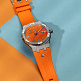 Maurice Lacroix AI6008 Aikon Automatic Date Men’s Watch – Orange Dial & Silver Steel Strap