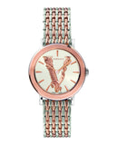Versace VEHC00519 Virtus Quartz Women's Watch – White Dial & Two-Tone Steel Strap