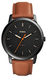 Fossil FS5305 The Minimalist Men's Watch – Black Dial & Brown Leather Strap
