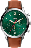Fossil FS5735 Neutra Chronograph Men’s Watch – Green Dial & Brown Leather Strap