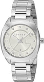 Gucci YA142504 G-Frame Quartz Women's Watch – Diamonds Silver Dial & Silver Steel Bracelet