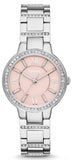 Fossil ES3504 Virginia Women's Watch – Pink Dial & Silver Steel Bracelet