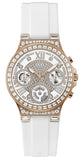 Guess GW0257L2 Moonlight Diamonds Quartz Women's Watch – White Dial & White Rubber Strap