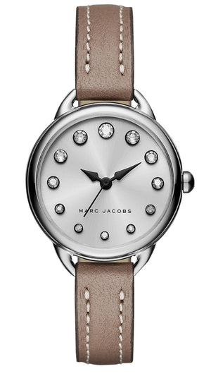 Marc Jacobs Betty White Dial Brown Leather Strap Watch for Women - MJ1480