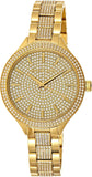Michael Kors MK3632 Slim Runway Quartz Women's Watch – Gold Dial & Gold Steel Strap with Crystals