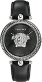 Versace VCO060017 Palazzo Empire Quartz Women's Watch – Black Dial & Black Leather Strap