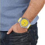 Salvatore Ferragamo F-80 Classic Yellow Dial Yellow Rubber Strap Watch for Men - SFHY01222