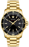 Movado 2600145 Series 800 Men's Watch – Black Dial & Gold Steel Strap