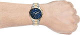 Fossil FS5706 Neutra Chronograph Men's Watch – Blue Dial & Two-Tone Steel Strap