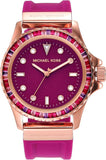 Michael Kors MK7441 Everest Analog Quartz Women's Watch – Pink Dial & Pink Rubber Strap with Pave Crystals